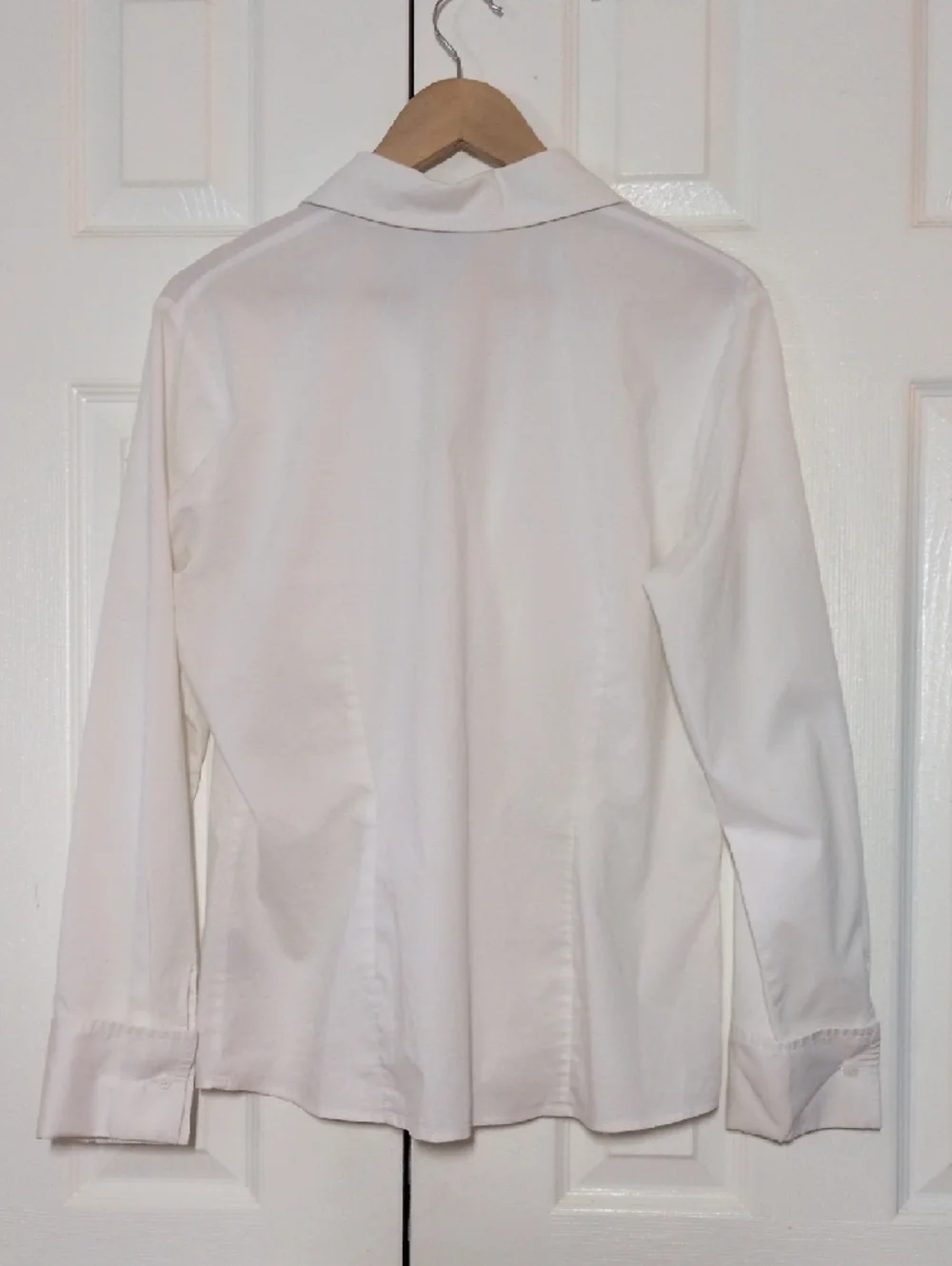 Worthington women's White Stretch Button-Up poplin Shirt size 14 - Picture 6 of 10